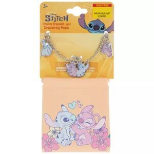 New Stitch & Angel Charm Bracelet & Pouch
